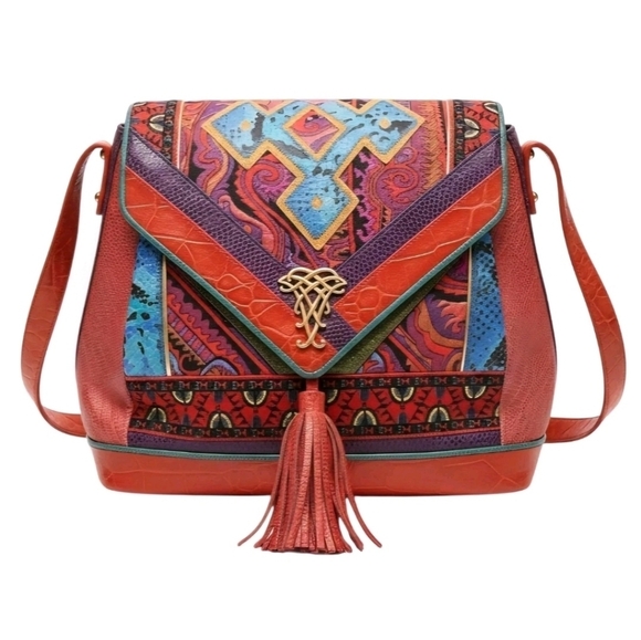 Sharif Handbags - Sharif Multicolor Red Blue Purple Crossbody Bag